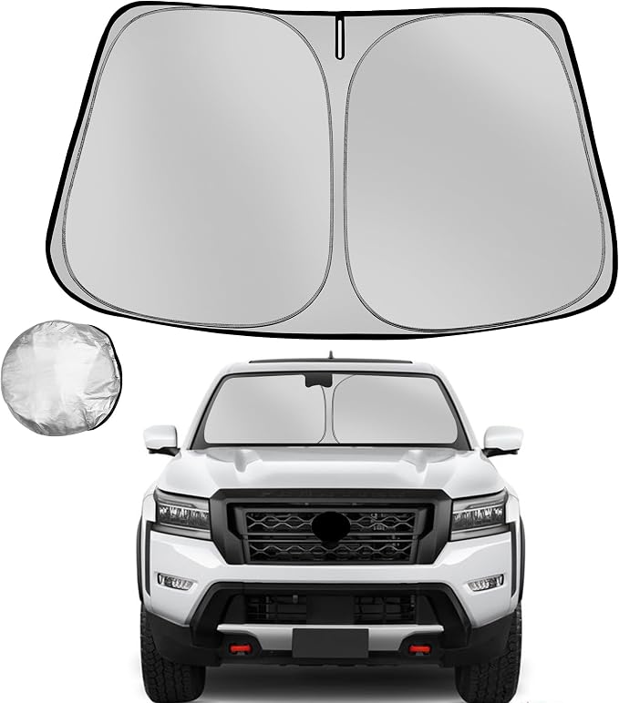 Windshield Sun Shade for 2022-2025 Nissan Frontier Foldable Sun Sunshade for Car Front Window Blocks UV Rays and Heat Automotive Interior Protector Custom Fit Accessories