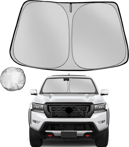 Windshield Sun Shade for 2022-2025 Nissan Frontier Foldable Sun Sunshade for Car Front Window Blocks UV Rays and Heat Automotive Interior Protector Custom Fit Accessories