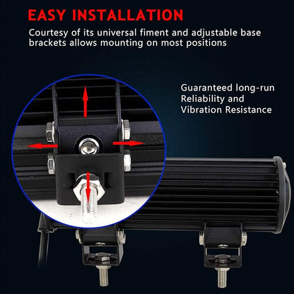 Willpower 2Pcs 12 inch 72W Flood Spot Combo Beams Led Work Light Bar 7200LM for ep Off Road Van Camper Wagon ATV AWD SUV 4WD 4x4 Pickup Van Off-Road Boat Vehicle DC 12V 24V IP67 Waterproof