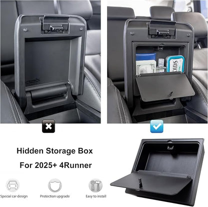 JDMCAR 2PCS Hidden Storage Box and Glove Box Organizer Compatible with 2025 2026 Toyota 4Runner Accessories