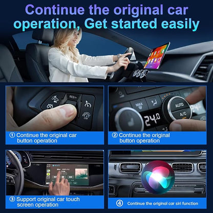Wireless CarPlay Adapter for iPhone, HD Navigation Vehicle-Level Chip Stable Connect, Bluetooth CarPlay Plug & Play Convert Wired to Wireless CarPlay Adapter iOS 10+ & Cars from 2015+