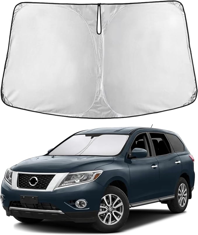 EcoNour Windshield Sunshade Compatible for Nissan Pathfinder 2013-2018 2019 2020, Sun Visor for Front Windshield & Window Sun Shade Cover, UV Heat Blocker & Protector, Car Accessories