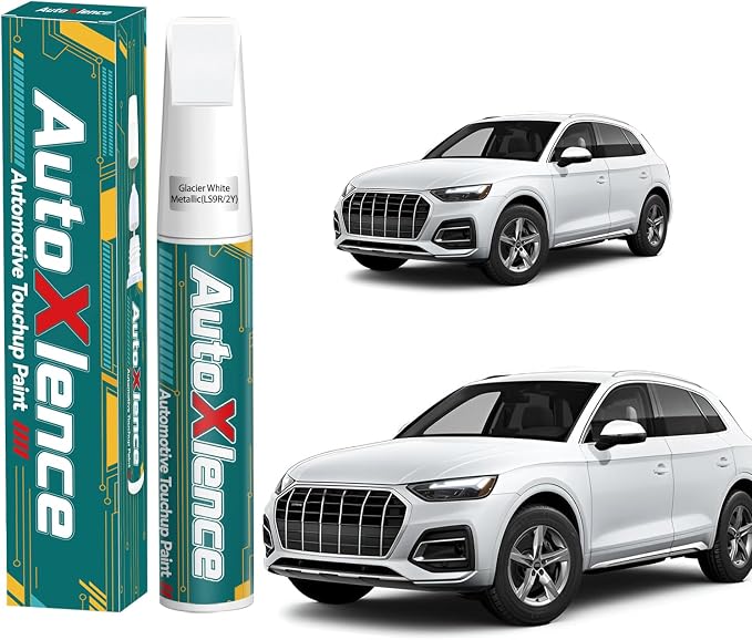 Glacier White Metallic(LS9R/2Y) Touch Up Paint Compatible with Audi Car Paint Pen Scratch Repair Automotive Scratch Remover Fix Exact Color Match