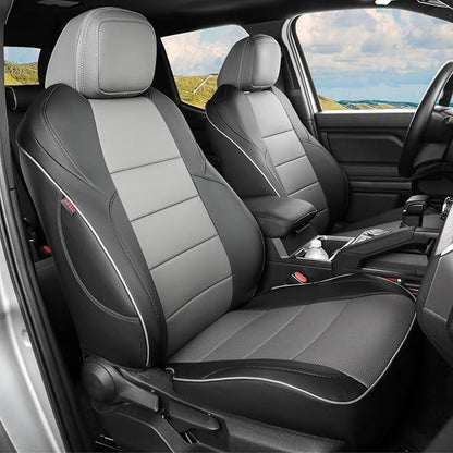 EKR Tacoma Seat Covers Custom Fit for Toyota Tacoma (Only for Hybrid) 2024 2025 2026 Double cab TRD Sport/TRD Off-Road/Limited/Trailhunter -Truck Seat Covers Full Set,Faux Leather(Black/Gray)
