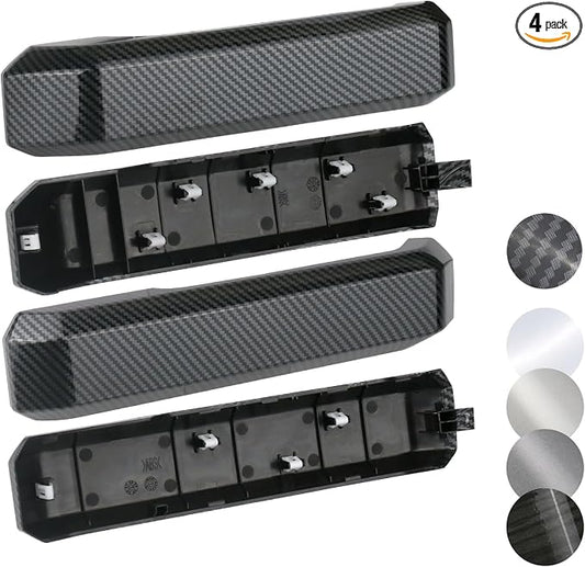 TQPONLY Interior Inner Door Handle Cover Trim | Fits 2015-2020 Ford F150 SuperCrew Truck Accessories Replacement | 1 Set Front and Rear Door Armrest Pull Handle (Carbon Fiber)