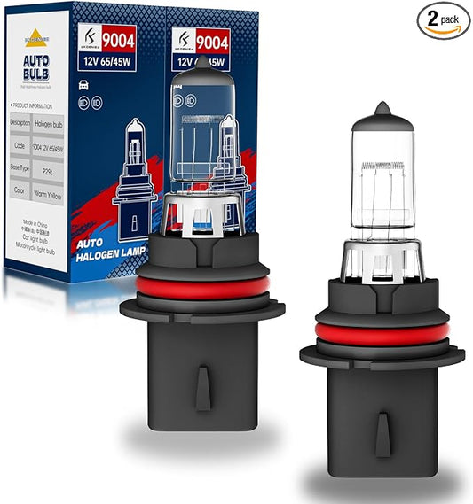 9004/HB1 Halogen Headlight Bulbs, 12V 55W, 3800K,4000 Lumens,Headlight High and Low Beam,Automotive Headlight Bulbs,Head Light Bulbs for Car,9004 Bulbs, Pack of 2