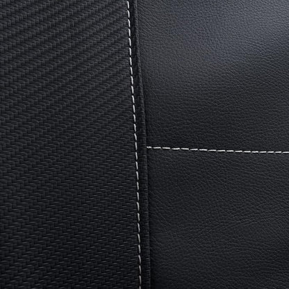 Flying Banner car seat Covers Protects Zebra Printing Faux Leather Carbon Fiber Front Pair Carbon Fibre