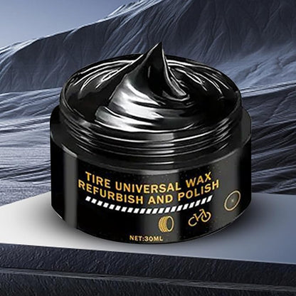 Tire Wax - Wheel Shine Paste, Rim Polishing Cream | Car Detailing Dressing Solution Bike Rubber Restoration Cleaner surfece treatmant Outdoor Gloss Finisher Auto Maintenance Product Use