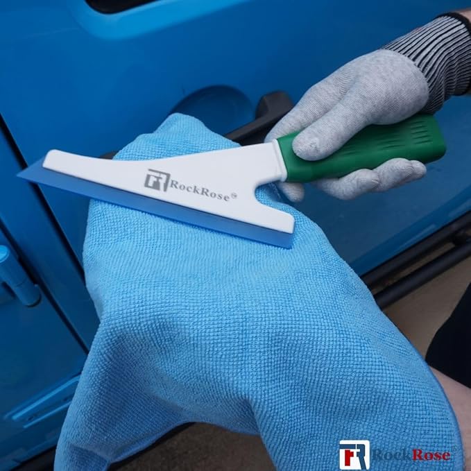 RockRose Doctor Stroke Squeegee – Professional Window Tinting Squeegee & Vinyl Wrap Applicator, Heavy-Duty Rubber Scraper for Auto Glass & Flat Glass Tint Blue 2 PCS