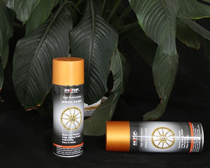 EASTUP Premium Metallic Acrylic Enamel Wheel Paint Maya Orange Gold Color- Brilliant Finish, High Durability, Fade-resistant, Quick Drying Rim Coating Spray Paint.