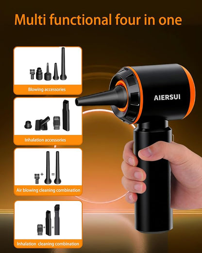 Handheld Cordless Vacuum Cleaner, 4-in-1 Portable mini car Vacuum Cleaner, car Vacuum Cleaner and Hair Dryer, car Type-C Charging, Office Desk, Keyboard, pet Hair (Upgraded Version)