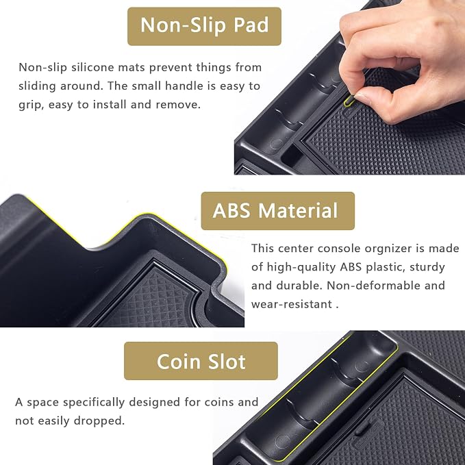 Center Console Organizer Tray Compatible with Toyota Tundra Accessories 2022 2023 2024 2025 2026 and 2023-2026 Sequoia Armrest Box Secondary Storage Tray Interior Accessories