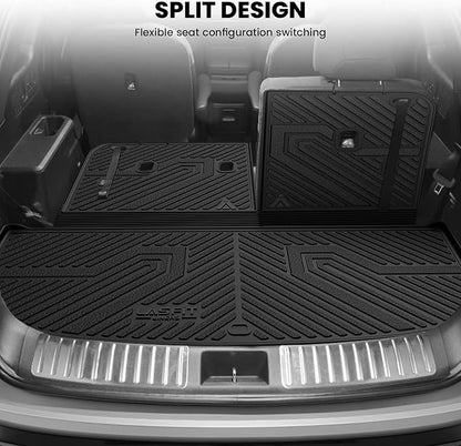 LASFIT Cargo Mat & Backrest Mats for Kia Telluride 2027 (Only Fit Gas, Not Fit Hybrid), All Weather TPE Custom Fit Cargo Liner Trunk Mats & Seatback Mats Accessories for Kia Telluride 2027, Black