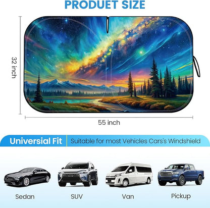 Car Windshield Sunshade | Innovative No-Light-Pass Technology for Maximum Protection | Foldable Sun Shade