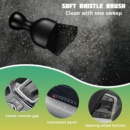 Car Interior Detailing Brush, Curved Soft Bristles Vehicle Removal Dust Collectors, Scratch-Free Automotive Cleaning Tool Accessories, Universal for Truck SUV Sedan (Black)