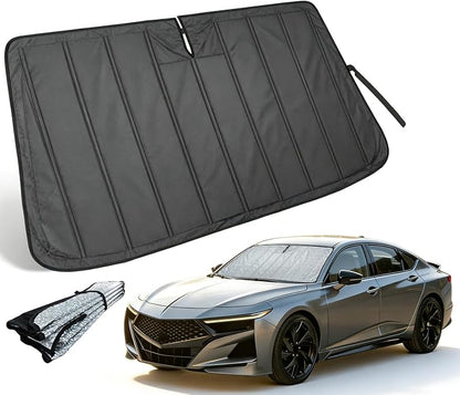 Thickened Windshield Sun Shade for Acura TLX 2021-2026 | Accordion Front Window Sunshade Aluminum Reflective UV Protection Shield, Foldable Sun Visor with Storage Bag Car Accessories