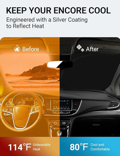 Proadsy 2026 Upgrade Front Windshield Sun Shade Foldable Sunshade Protector Custom Fit 2013-2022 Buick Encore Accessories