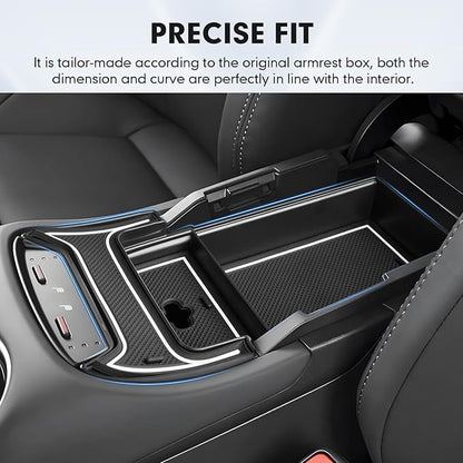 Autorder 2PCS Center Console Organizer for 2021-2024 Toyota Venza Accessories Armrest Storage Box Secondary Insert Tray Center Console Armrest Tray with Nonslip Mats