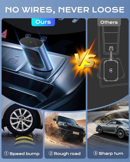 AuroraLink Wireless Carplay & Android Auto Adapter 2-in-1 Stable & No Delay Carplay Wireless Adapter Convert Wired to Wireless Car Play Dongle for iOS 10+/Android 11+ (Blue)