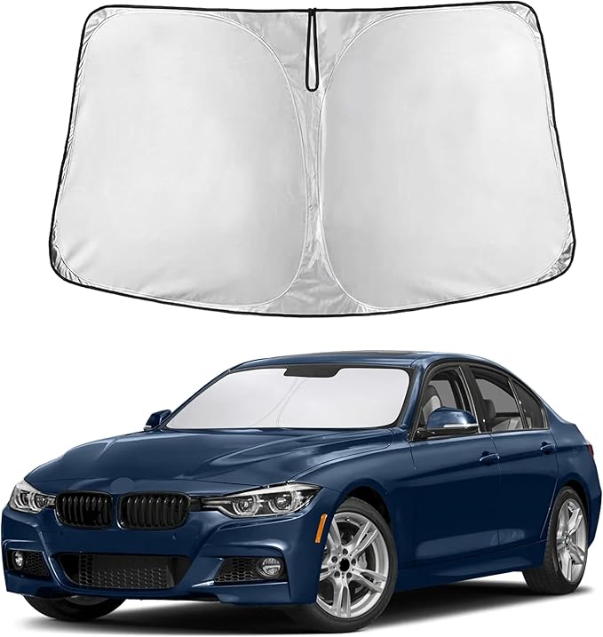 EcoNour Windshield Sunshade Compatible for BMW 3 Series F30/F31/F80/M3 2013-2016 2017 2018, Sun Visor for Front Windshield & Window Sun Shade Cover, UV Heat Blocker & Protector, Car Accessories