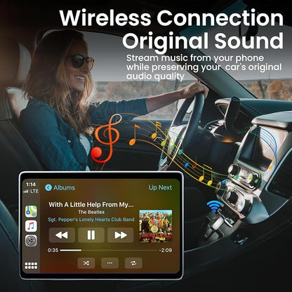Wireless CarPlay Adapter, 2-in-1 CarPlay & Android Auto Adapter – Mini Snug Fit Design, Convert Factory Wired to Wireless for iPhone iOS 10+ & Android 11+
