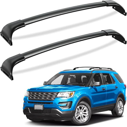 Tuyoung 300lbs Roof Rack Cross Bars Compatible with Ford Explorer 2016 2017 2018 2019 (Base/XLT/Limited/Sport/Platinum), Aluminum Crossbars Rooftop Cargo Bag Bike Luggage Carrier