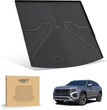 LASFIT Trunk Mat for Volkswagen Atlas Cross Sport 2020-2026, Custom Fit All-Weather Protection TPE Rubber Cargo Mat for VW Accessories, Super Duty, Waterproof, Easy to Clean, Black