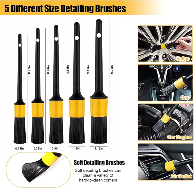 Car Wash Brush with Long Handle, 55 inch Car Wash Mop Car Wash Kit Mitt Retractable Bent Pole Car Wash Brush for Cars RV Truck Boat