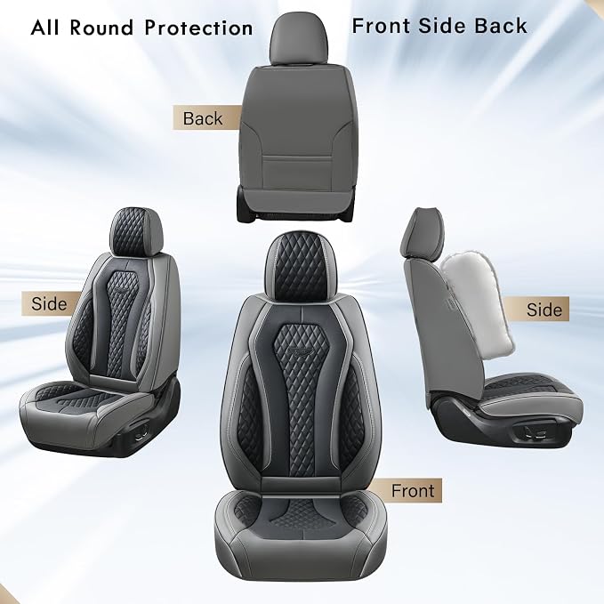 Coverado Car Seat Covers Full Set, Black Seat Covers, Automotive Car Seat Cover, Car Seat Cushion, Car Seat Covers Front Seats Back Seat Covers, Car Seat Protector Universal Fit Most Cars