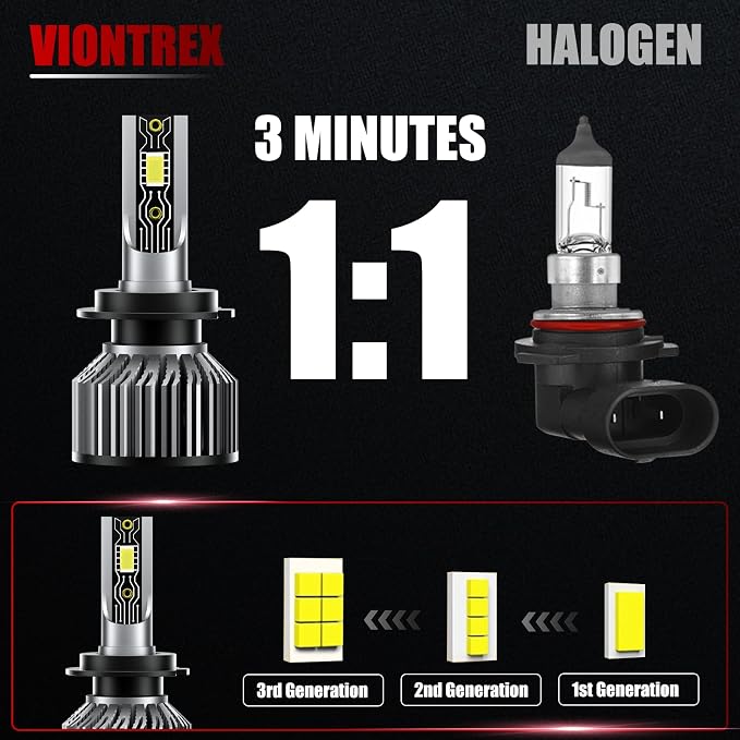 Fit for Ford Fusion Light Bulbs,H7 High Beam H11 Low Beam H11 Fog Light Bulbs 2006 2007 2008 2009 2010 2011 2012 2013 2014 2015 2016 2017 2018, 6500K White Car Light Bulbs, Plug and Play IP68 6-Pack