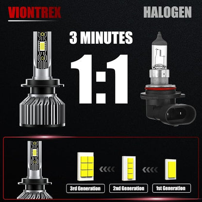 Fit for Ford Fusion Light Bulbs,H7 High Beam H11 Low Beam H11 Fog Light Bulbs 2006 2007 2008 2009 2010 2011 2012 2013 2014 2015 2016 2017 2018, 6500K White Car Light Bulbs, Plug and Play IP68 6-Pack