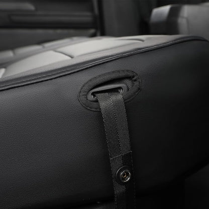 coverdream Tacoma Leather Seat Covers Custom Fit for 2024-2026 Toyota Tacoma Hybrid TRD Sport,TRD Off-Road,Limited,Trailhunter,Fully Covered,Luxury Waterproof Car Seat Protector (Full Set,Black/Gray)