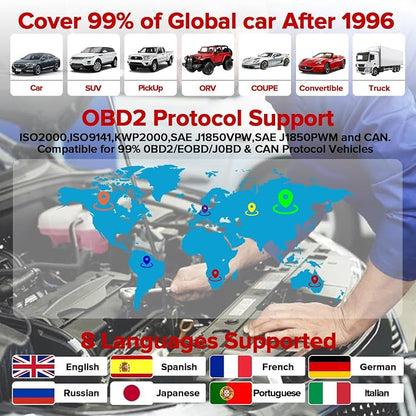 LAUNCH Professional OBD2 Scanner Diagnostic Tool CR3008 Plus,One-Key I/M,Lifetime Update Code Reader,Enhanced Check Engine Code Reader OBDII Car Scan Tool for All Vehicles After 1996,Battery Test