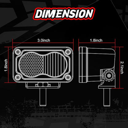 2Pcs LED Pod Light 3 Inch Off Road Driving Reverse Light Bar Mini LED Pods Cube Ditch Lights Bumper Backup Work Auxiliary Lights for Truck Offroad ATV UTV SUV Motorcycle Boat