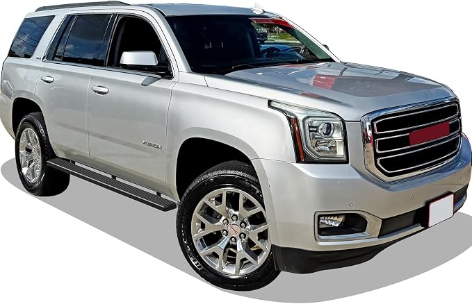 APS Running Boards (Nerf Bars Side Steps Step Bars) Compatible with Chevy Tahoe GMC Yukon 2000-2020 4Dr (Exclude Z71 Denali Yukon XL) (Stainless Steel Black Powder Coated 5in)