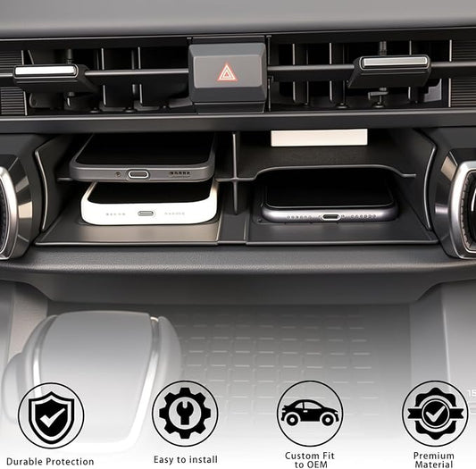 for Toyota RAV4 2026 Wireless Charging Protective Mat & Center Console Storage Protective Mat, Interior Accessories Silicone Anti-Slip Console Cover Pad for RAV4 2026 Accessories -2PC