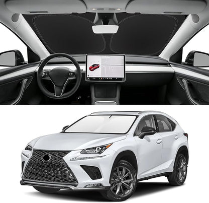Custom Fit Windshield Sun Shade for Lexus NX NX300h/NX300/NX200t 2015-2021, Blocks UV & Heat, Front Window Sunshade Accessorie, Easy Fold & Store Keep Your Car Cooler