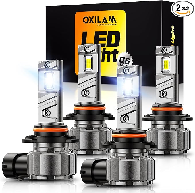 OXILAM 9005/9006 LED Combo, 1100% Ultra-Brightness, True 1:1 Mini Halogen Size, Plug and Play, Long Lifespan, No Flicker, Pack of 4