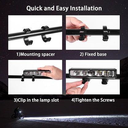 Suruid Super Bright LED Bike Light, USB Rechargeable Bicycle Headlight, Waterproof Bike Headlight, Waterproof Bike Headlight,Daytime Running Light,MTB Off-Road Cycling Commuting