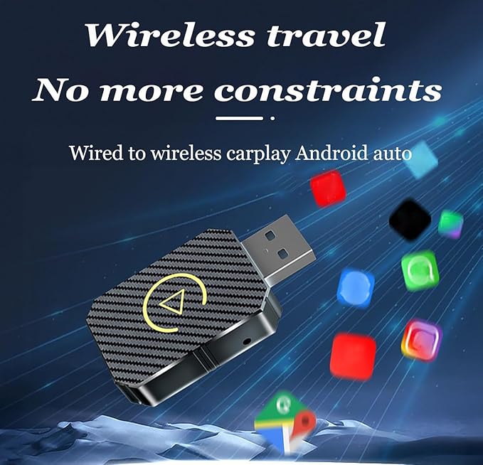 CarPlay Wireless Adapter for Toyota RAV4 2019 2020 2021 2022 2023 2024 2025 2026, Converts Wired Car Play to Wireless CarPlay, 2 in 1 Plug and Play, Fast and Stable