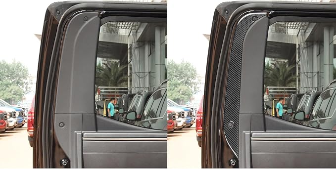 NVCNX Real Premium Carbon Fiber for Toyota Tundra 2022-2026 2023 2024 2025 Truck Pickup Car Rear Door Panel Strip Cover Interior Trim Accessories Thick Overlay Sticker Decal 2PCs not for Extended Cab