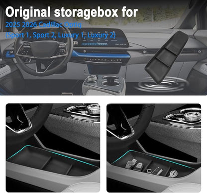 SHAOHAO for 2025 2026 Cadillac Optiq Under Console Organizer Fit for 2025 2026 Cadillac Optiq Accessories (Luxury, Sport) Lower Organizer Tray Increase Sapce 2025 2026 Optiq Under Console Tray