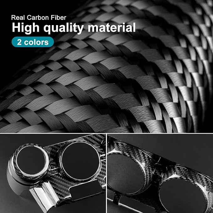 AIRSPEED Hard Carbon Fiber for Toyota GR86 Subaru BRZ 2021 2022 2023 2024 2025 Car Air Conditioner Button Frame Cover Center Console Panel Interior Trim Accessories, Black