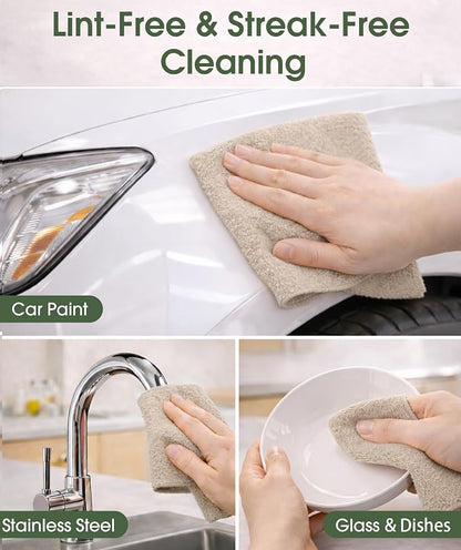 Microfiber Cleaning Cloth Roll - 100 Pack Tear Away Microfiber Paper Towels, Reusable, Washable, Scratch-Free, Kitchen Towels for Car, Home, Kitchen, Glass, Dishes(Desert Gold)