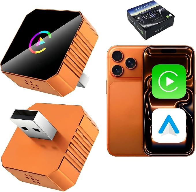Wireless CarPlay & Android Auto Adapter, 2-in-1 Mini USB for Seamless Wireless Connection, Fast & Stable for iPhone iOS 10+ & Android 11+