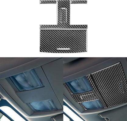 Real Carbon Fiber Sticker Car Roof Overhead Accent Light Decor Eyeglasses Organizer Box Decal Kit Compatible with Dodge Charger 2008 2009 2010 Interior Accessories Trim 5pcs Black