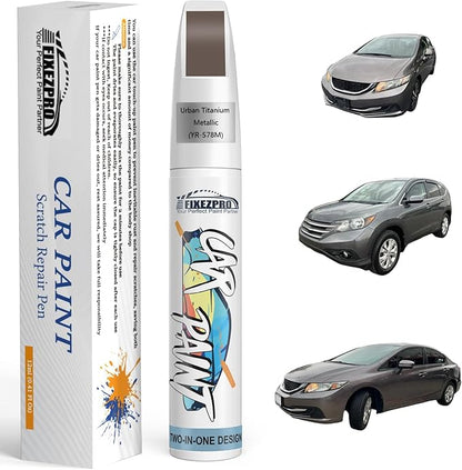 YR-578M Urban Titanium Metallic Car Touch Up Paint for Honda, Color Match Auto Paint Repair Pen,Professional Car Scratch Repair Remover Pen Quick Drying, Easy to Use