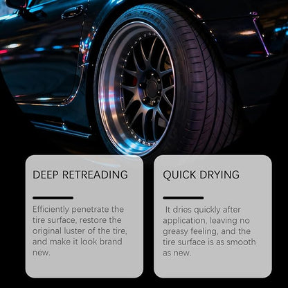 Tire Shine Cream Car Tire Ceramic Coating, Delivers Deep Black Gloss Finish Wheel Cleaning Wax with UV Protection & Dust Resistance, Long-Lasting Nourishing Tyre Care Cream for Auto Maintenance