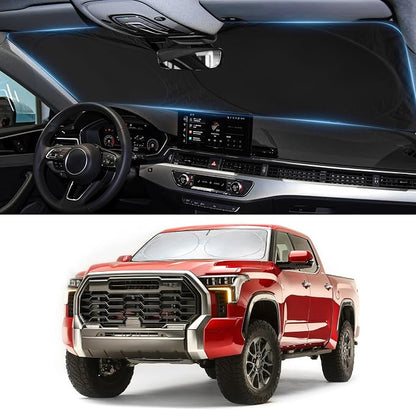 Sun Shade for Toyota Tundra Windshield Sunshade fit for Tundra 2007-2020 2021 Limited SR5 Platinum TRD Pro Pickup Accessories Front Window Shield Windshield Cover Sun Visor Protector