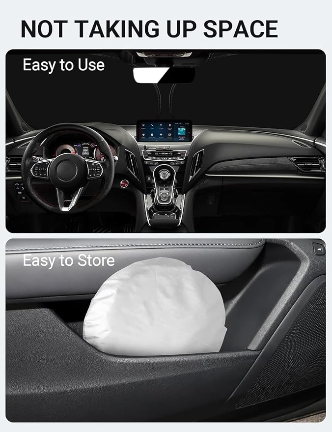 Proadsy Windshield Sun Shade Custom Fit Acura RDX 2019-2024 2025 2026 4-Layer Foldable Front Sunshade Protector Sun Visor Blocks UV Rays Keep Car Cooler